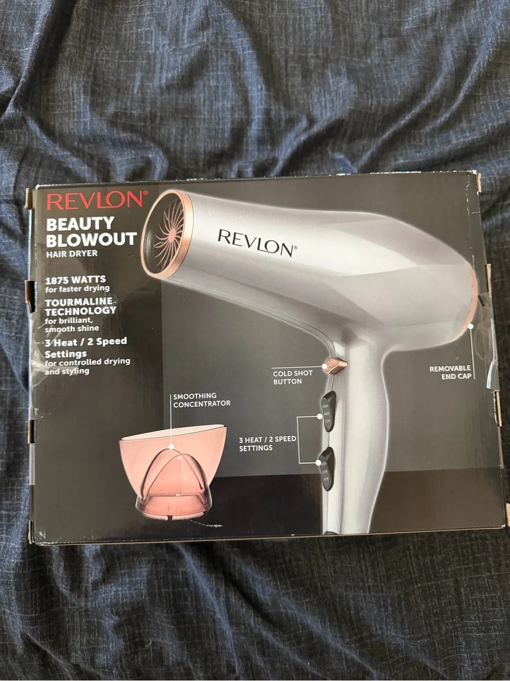 Revlon White Hair Dryer with Rose Gold Accents